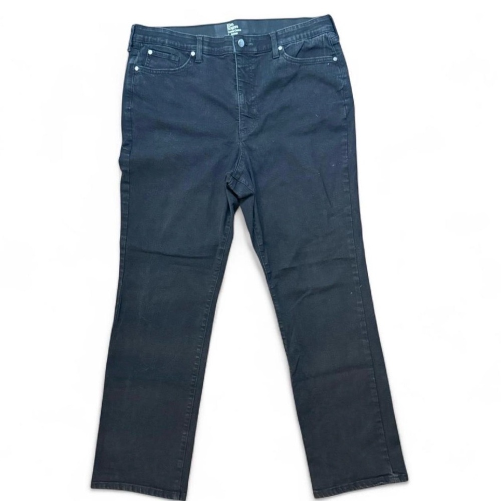 Women's 18 Kim Rogers Black Tummy Control Straight Leg Jeans